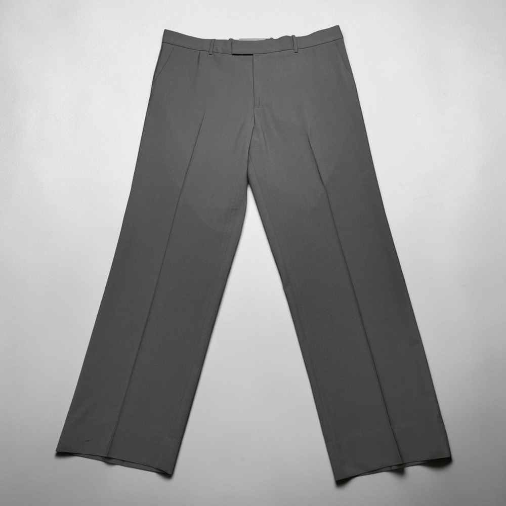Vintage USA Theory Mens Charcoal Gray Wool Blend Dress Pants Trousers W38‎ x L33